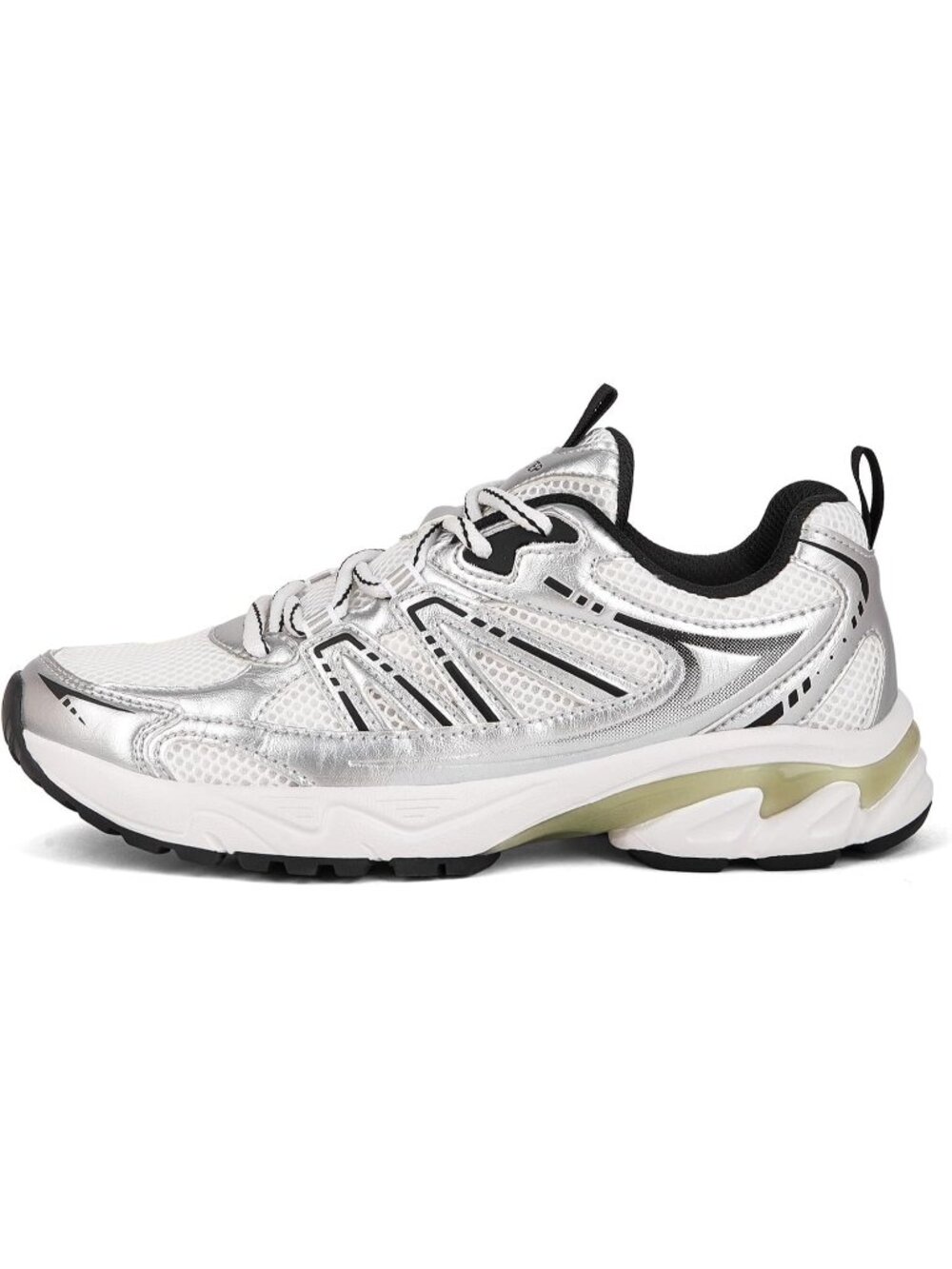 Women's Silver White Chunky Athletic Running Walking Breathable Casual Sneakers